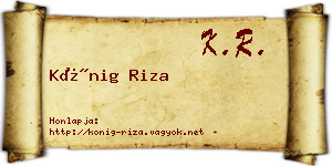 Kőnig Riza névjegykártya